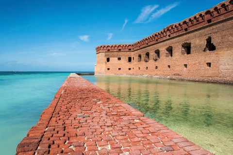 Old historic Spanish fort on Dry Tortugas Island, Florida, USA, North America