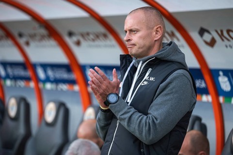 LUBIN, POLAND - OCTOBER 19, 2024: Football match Polish PKO Ekstraklasa between KGHM Zaglebie Lubin