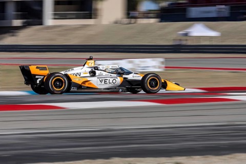 ALEXANDER ROSSI (7) of Nevada City, California practices for the Inaugural Thermal Club $1 Million
