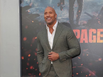 Dwayne Johnson at the Los Angeles premiere of 'Rampage' held at the Microsoft Theater in Los