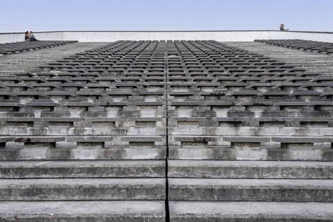 Stone steps viewing platform in the harbour