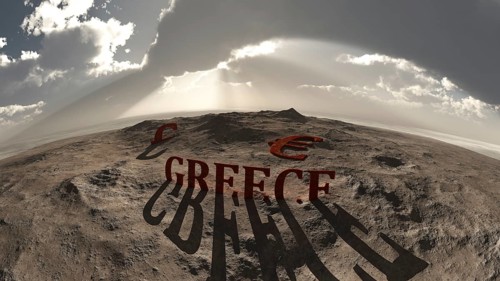 Greece after grexit, panorama 180 degrees view