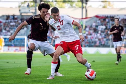 LEGNICA, POLAND - SEPTEMBER 11, 2023: Friendly football match under 20 Elite League Poland vs