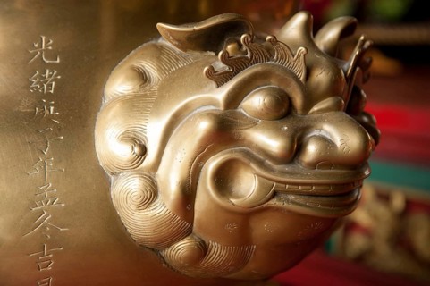 Dragon face, kek lok si buddha temple, penang, malaysia, asia
