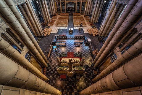 Koekelberg, Brussels Capital Region, Belgium, 10 30 2019 Art deco interior design the Catholic