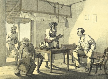 Illustration Lithograph Woodcut of Life in India During British Rule