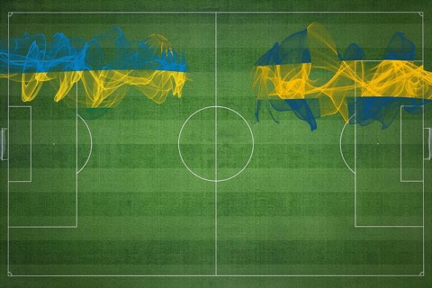 Rwanda vs Sweden Soccer Match, national colors, national flags, soccer field, football game,