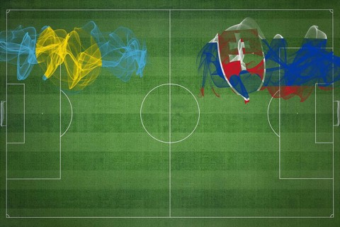 Palau vs Slovakia Soccer Match, national colors, national flags, soccer field, football game,