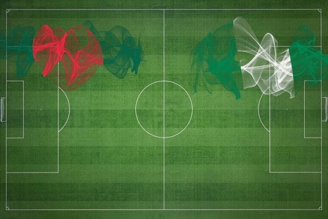 Bangladesh vs Nigeria Soccer Match, national colors, national flags, soccer field, football game,