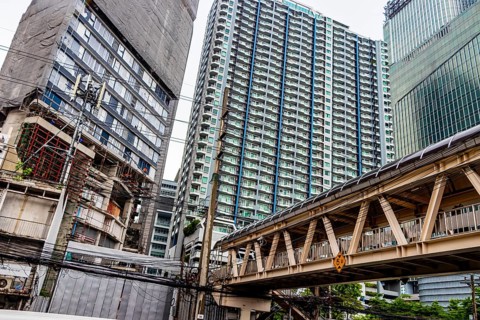 Rough dirty corners and areas in the metropolis of Bangkok in Thailand