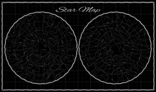 High detailed Star Map with names of constellations