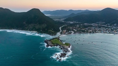 Florianopolis, Armação beach, aerial view. Santa Catarina, SC