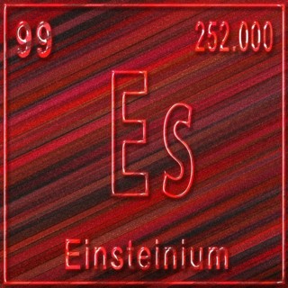 Einsteinium chemical element, Sign with atomic number and atomic weight, Periodic Table Element