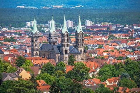View over the city of Bamberg (Franconia, Germnany) and its cathedral