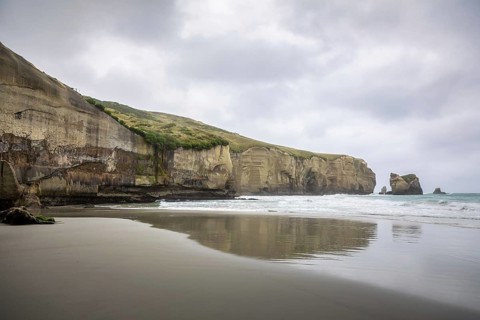 An image of the Tunnel Beach in New Zealand