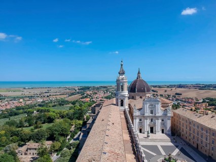 An image of a flight over Basilica della Santa Casa Loreto Italy