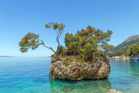Stone Brela (Kamen Brela) near Punta Rata Beach along the Adriatic Sea in Brela, Croatia, Europe
