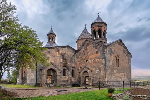 Saghmosavank is a 13th-century Armenian monastic complex located in the village of Saghmosavan in