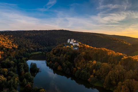 Lockenhaus, Austria, 7 October, 2022: view of the Burg Lockenhaus Castle in the Burgenland region