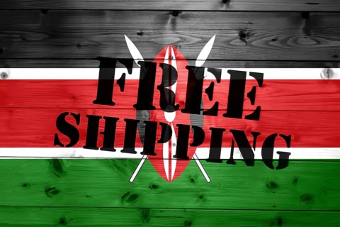 Kenya flag, Free Shipping on wooden transport box with flag Logistics Concept