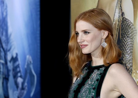 Jessica Chastain at the Los Angeles premiere of 'The Huntsman: Winter's War' held at the Regency