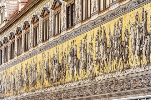 Historic Procession of Princess in the old town of Dresden in Germany