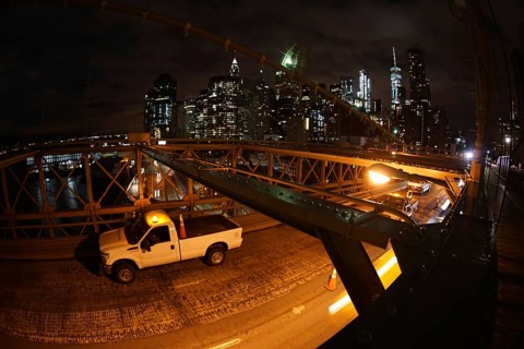 Night of the Brooklyn Bridge. Shooting Location: New York, Manhattan