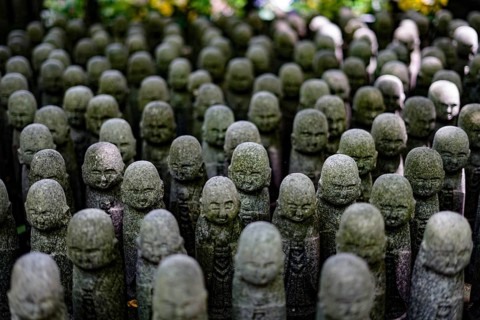 Many Jizos image. Shooting Location: Kamakura City, Kanagawa Prefecture