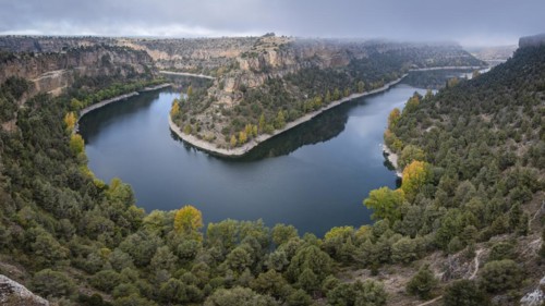 Meander, Las Hoces del Río Duratón Natural Park, Segovia province, Spain, Europe