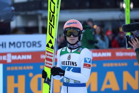 Jan Hörl (SC Bischofshofen AUT) at the New Year's Ski Jumping Qualification of the 73rd Four Hills