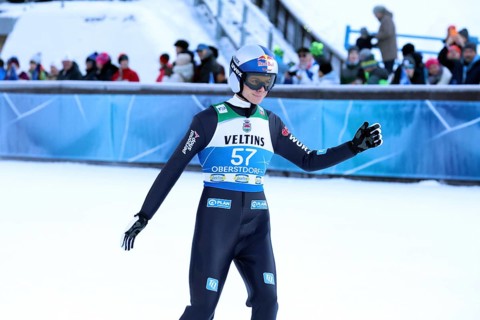 Andreas Wellinger (SC Ruhpolding) at the qualification for the opening ski jumping event of the