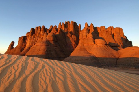 Desert landscape, Tin Akascheker, Algeria, rock formations, Algeria, Africa