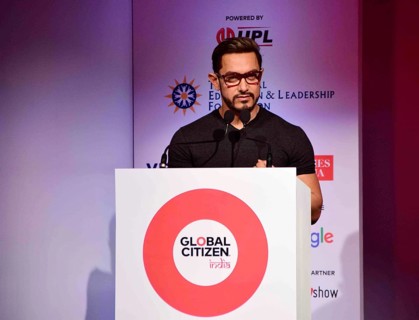 Bollywood actor Aamir Khan press conference launch Global Citizen Festival Global Education