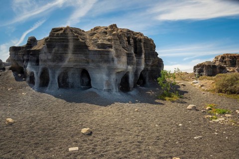 View on Stratified City (Antigua rofera de Teseguite), a natural tourist attraction on the Canary