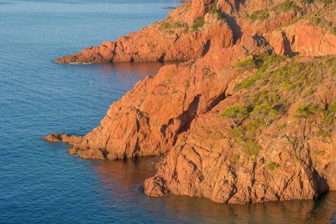 Esterel massif along the Mediterranean coast in the French Riviera