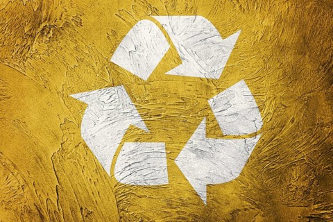 Recycle symbol on Grunge background. Vintage style