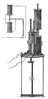 Elektrische Kohlebogenlampe, 1879, von Ernst Werner von Siemens, 1816 - 1892, einem deutschen