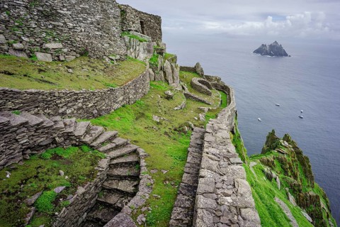 Monastery at the top, Skellig Michael island, Mainistir Fhionáin (St. Fionan?s Monastery), county