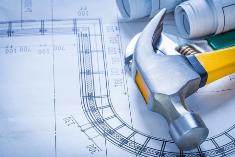 Construction plans adjustable spanner and claw hammer building concept
