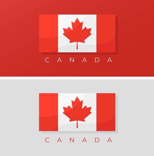 Canada flag isolated on red and white background. Vector illustration