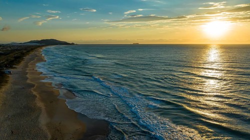 Florianópolis, Campeche beach during sunrise. Brazil. Rio Tavares neighborhood