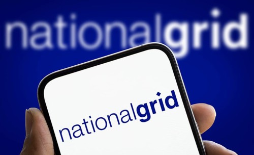 Dhaka, Bangladesh- 5 Dec 2024: National grid logo is displayed on smartphone. National Grid plc is
