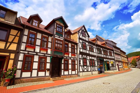 Stolberg facades in Harz mountains of Germany