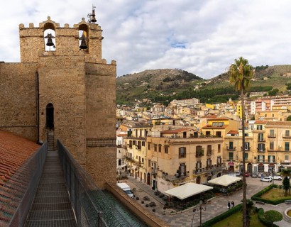 Monreale, Italy, 5 January, 2024: view of the cathedral and city square of Monreale in Sicily,