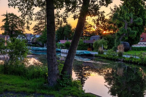 Sunset Spreewald Lübbenau Spreewald harbour