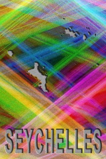 Map of Seychelles, colorful background, copy space