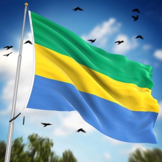 Flag of Gabon, This is a computer generated and 3d rendered image