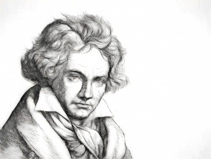 Ludwig van Beethoven, 1770 -1827, German composer, digitally altered