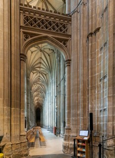 Canterbury, United Kingdom, 10 September, 2022: view of the side nave inside the historic Canterbuy