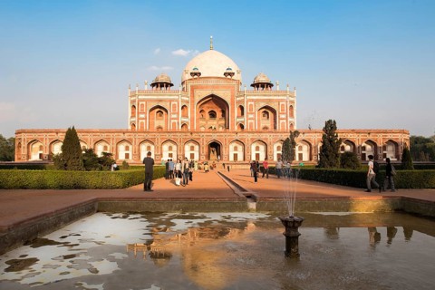 New Delhi, India, March 11 2017. View of Humayun's tomb the tomb of the Mughal Emperor Humayun. An
